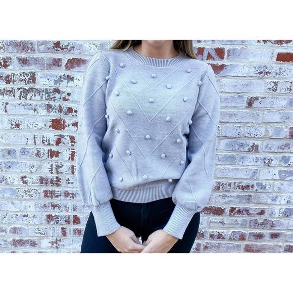 Vivo Basic Imelda Cowl Sweater - Light Grey